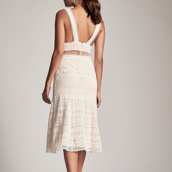 NWT Tadashi shoji ADELINA Lace Floral Dress Ivory Petal - Picture 4 of 4